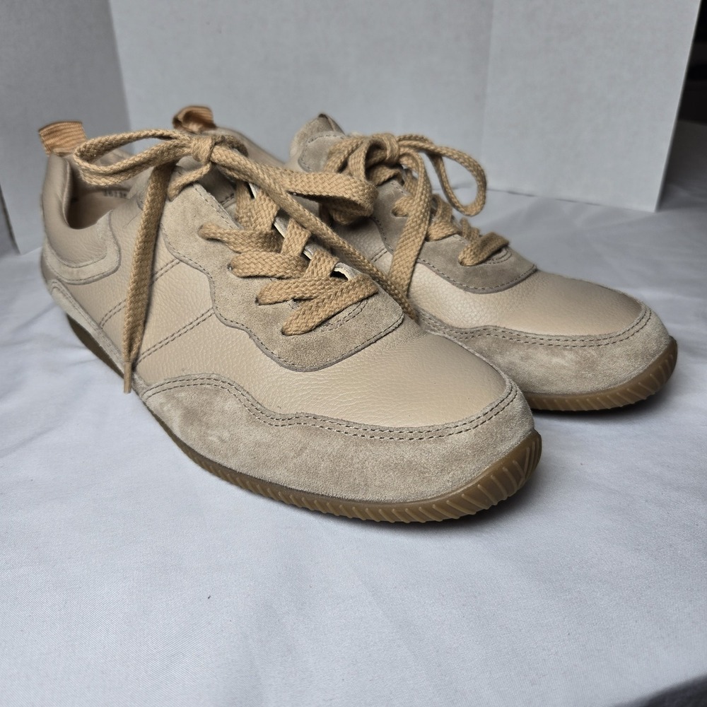 Paul Green Chantel Almond So Soft Leather Sneakers Womens 8 Comfort Neutral‎